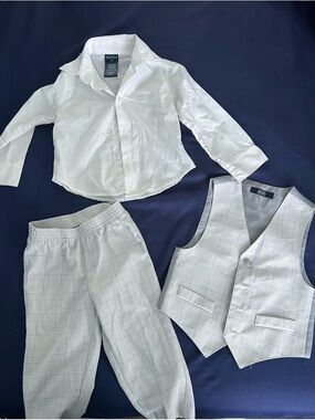 2T Nautica Boys Dress Shirt with grey vest and pants